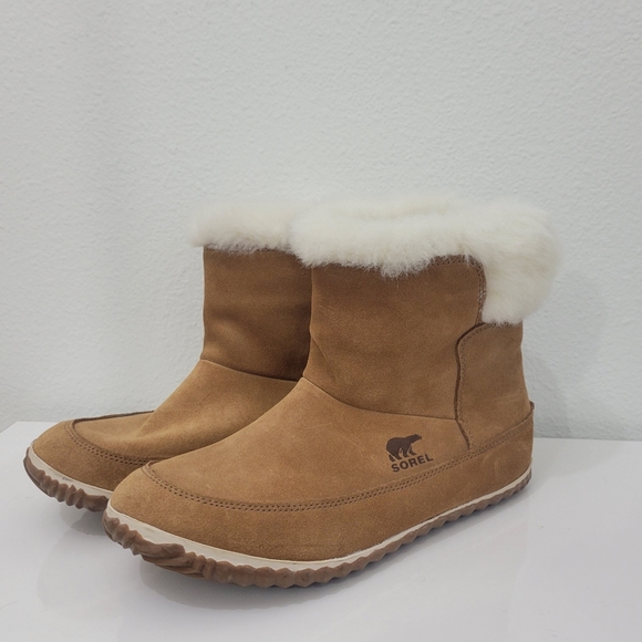 Sorel Shoes - Sorel Out N About Suede Faux Fur Booties Women's 10